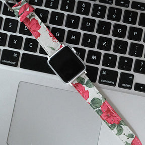 Red Carline Rose Apple Watch band