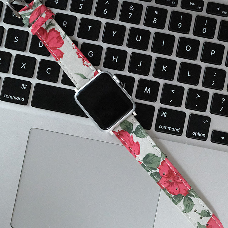 Red Carline Rose Apple Watch band